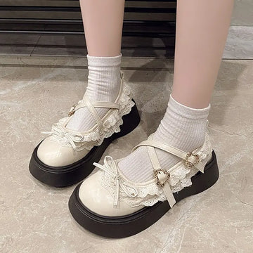 Xajzpa Cross Women's Shoes Round Toe Casual Female Sneakers Oxfords Loafers With Fur Clogs Platform Comfortable Leather Slip-on New